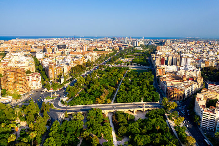 View over Valencia city centre, Spain