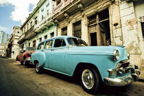 Blue Car Cuba