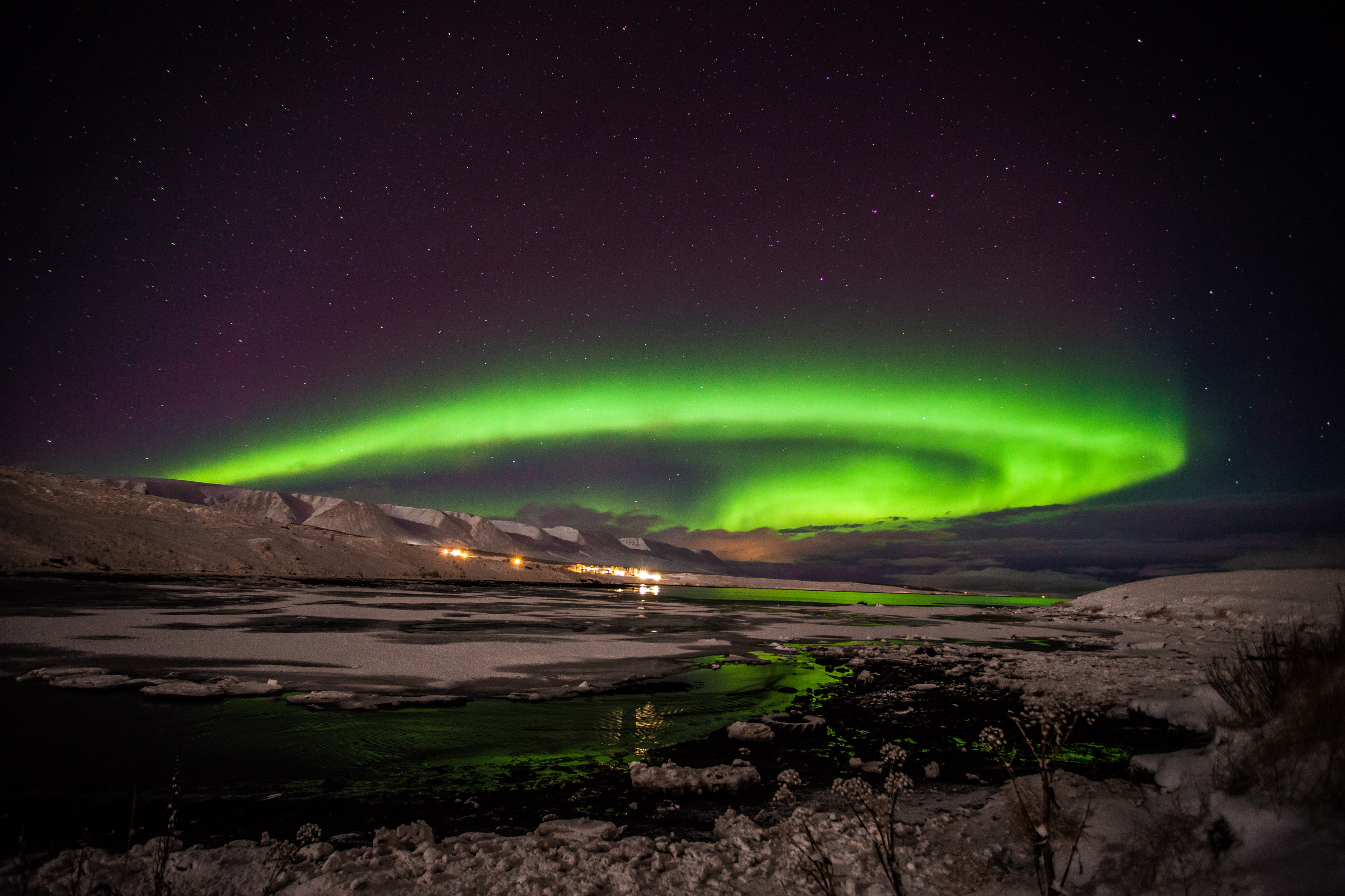 Picture of the Northern Lights in Akureyri 