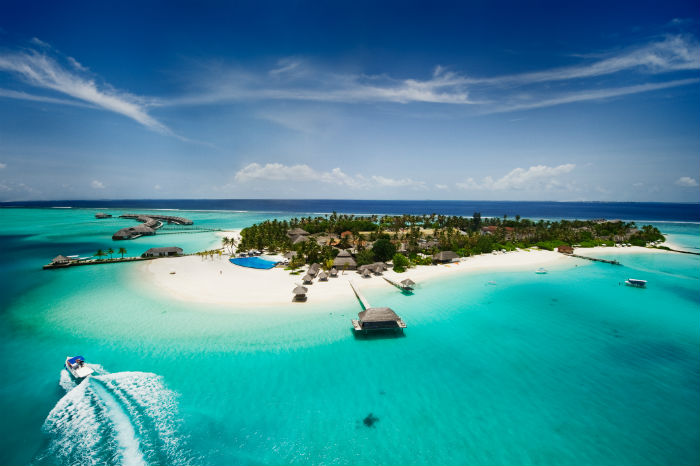 Aerial View Of Accommodation In The Maldives