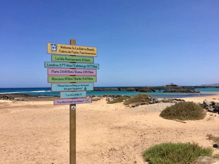 Sign On Beach In Fuerteventura