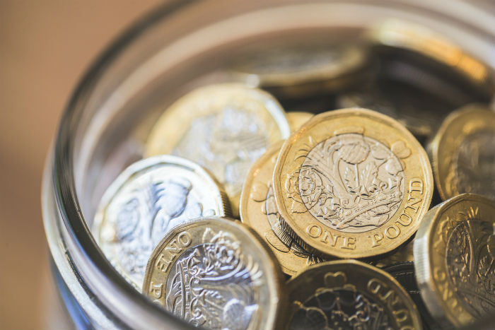 Pound Coins In Jar