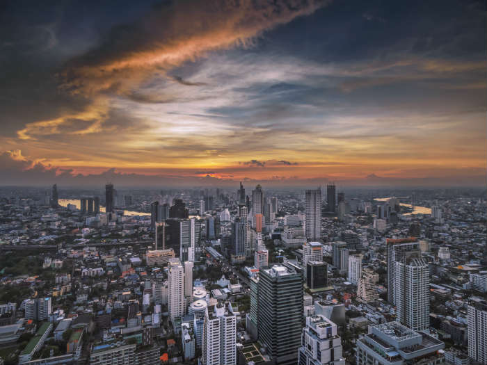Bangkok Skyline At Dusk