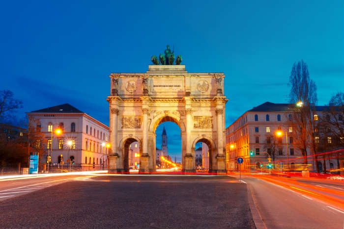 Gate At Night In Munich