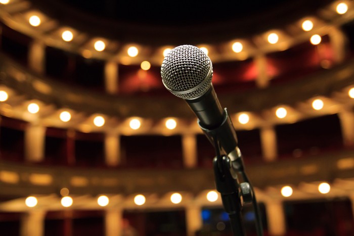 Microphone On A Stage In London