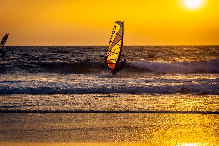 Wind Surfing On Portuguese Coast