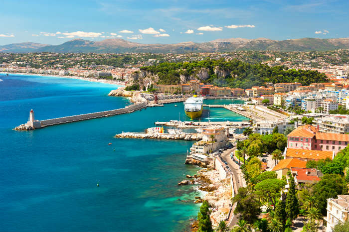 View of Nice coastline, French Riviera