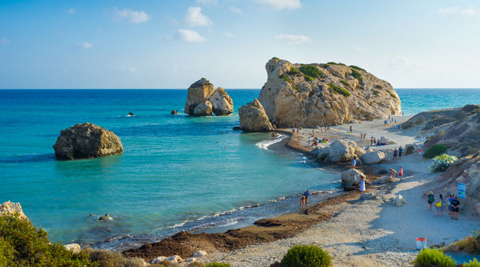 Aphrodite's Rock in Paphos, Cyprus