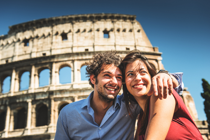  Couple At Colosseum In Rome
