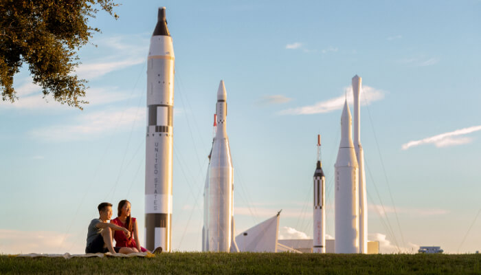 Rocket Garden at the  Kennedy Space Center Visitor Complex in Florida