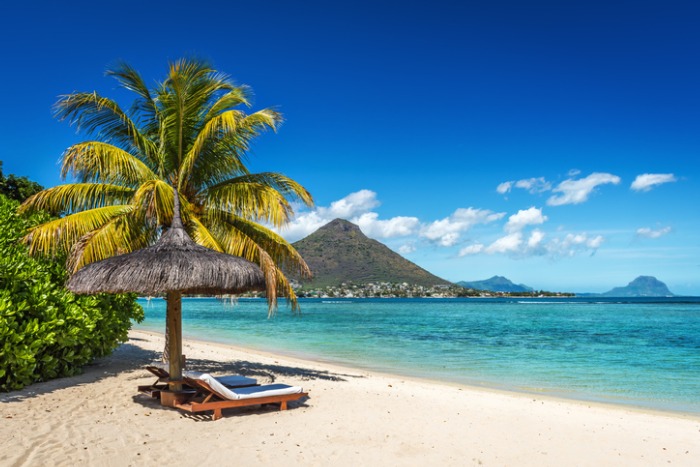 Beach view in Mauritius